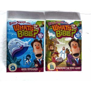 2 NEW Buck Denver What's In The Bible DVD's? Children's Christian Cartoon.